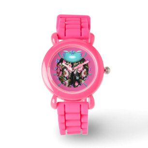Ladybug victorian floral vintage cute pink black  watch