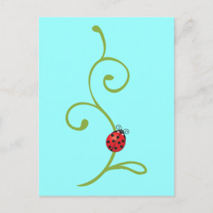Ladybug Vine Postcard
