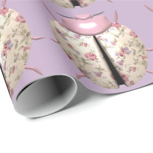 Ladybug violet and Rose cute floral pink purple Wrapping Paper
