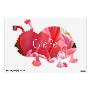 Ladybug wall decals Pink Tulip Flowers Custom
