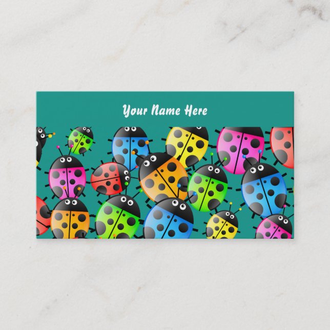 Ladybug Wallpaper, Your Name Here Business Card (Front)
