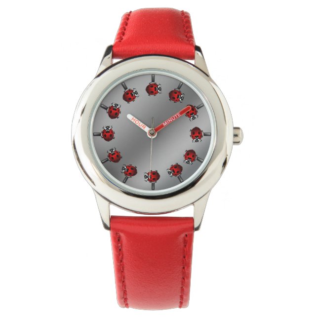 Ladybug Watch Cute Ladybird Wrist Watch Bug Gifts (Front)