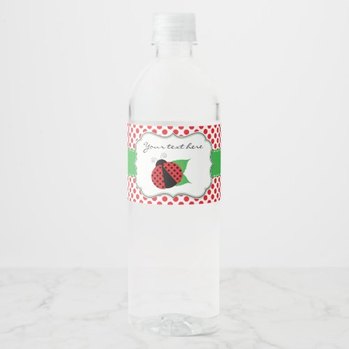 Ladybug Water Bottle Labels_Green  Red Water Bottle Label