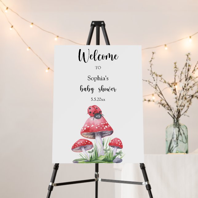 Ladybug - Welcome baby shower Foam Board (In Situ (Stand))