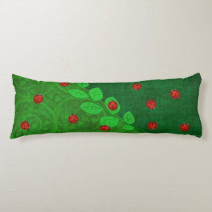 Ladybug Whimsey 3D Folk Art Body Pillow