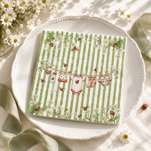 Ladybug Wildflower Girl Baby Shower Napkins