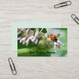 Ladybug Wildflower Green Foliage Business Card