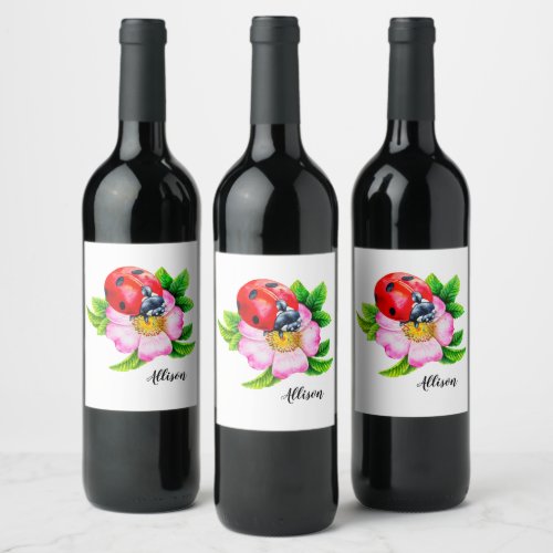 Ladybug  wine label
