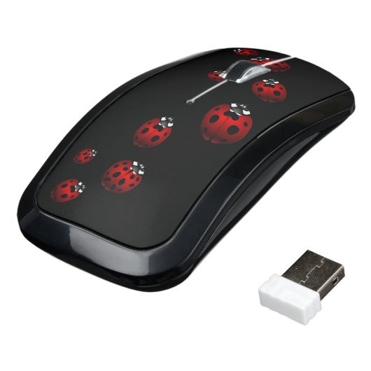 Ladybug Wireless Mouse Customized Ladybug Gifts (Angled)