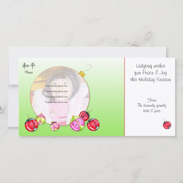 Ladybug Wishes Christmas card (Front)