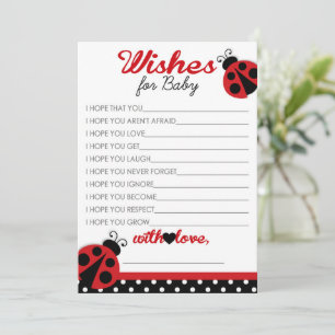 Ladybug Wishes For Baby Advice Cards
