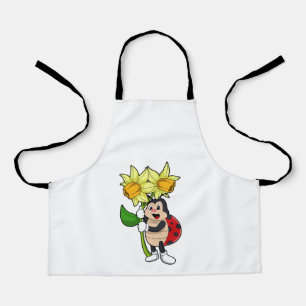 Ladybug with Flower Daffodil Apron