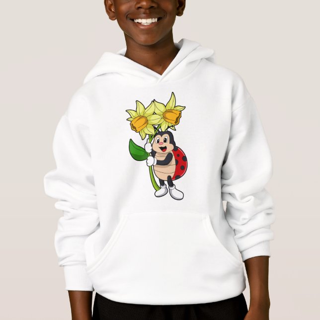 Ladybug with Flower Daffodil Hoodie (Front)