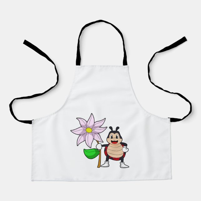 Ladybug with Flower.PNG Apron (Front)
