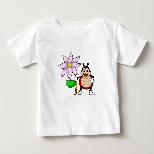 Ladybug with Flower.PNG Baby T-Shirt (Front)