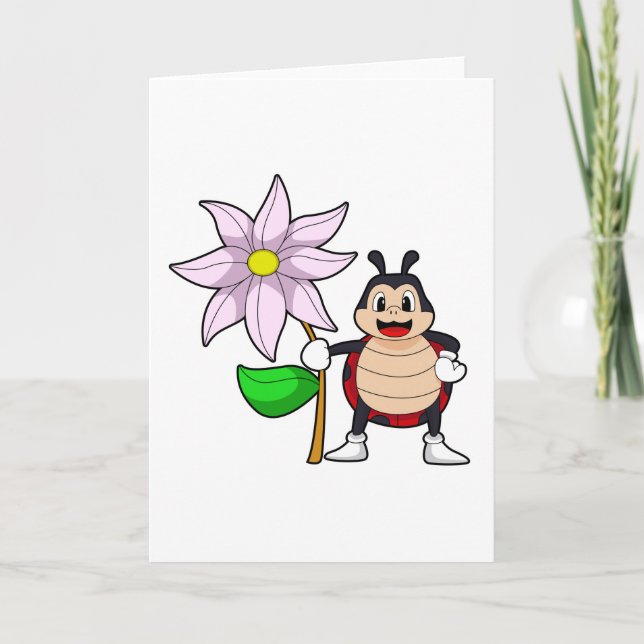 Ladybug with Flower.PNG Card (Front)