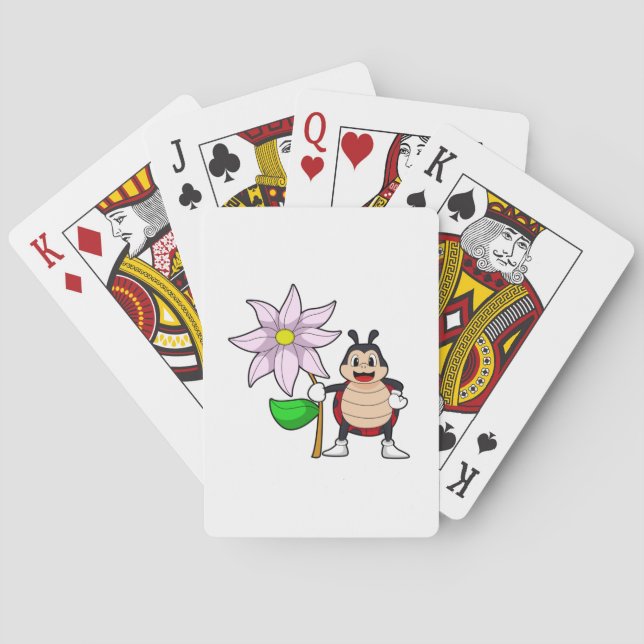 Ladybug with Flower.PNG Poker Cards (Back)