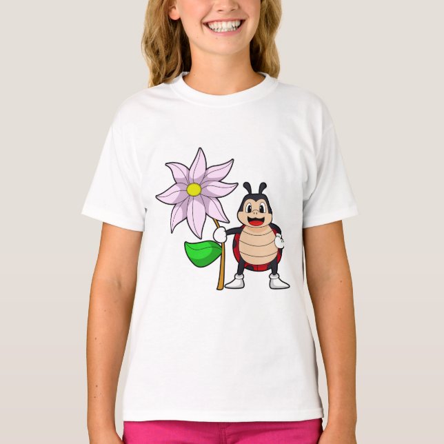 Ladybug with Flower.PNG T-Shirt (Front)