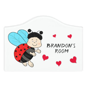 Ladybug with hearts door sign