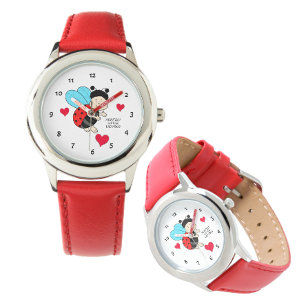 Ladybug with hearts watch