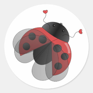Ladybug with Opern Wings Classic Round Sticker