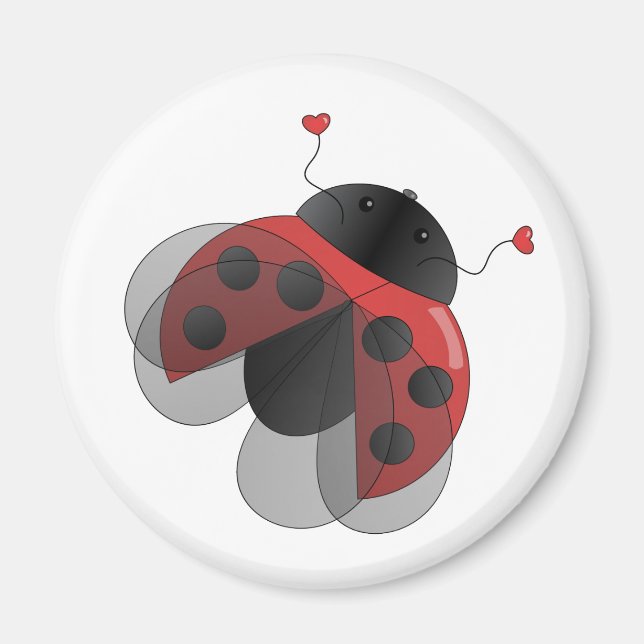 Ladybug with Opern Wings Magnet (Front)