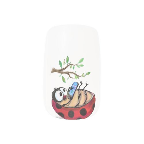 Ladybug with Phone Minx Nail Art Spring _ Fun