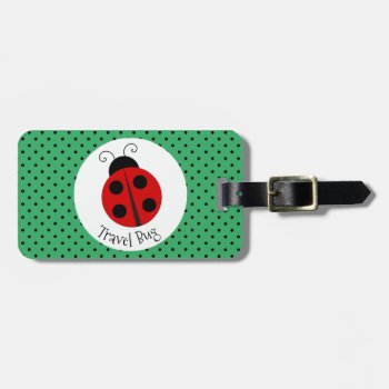Ladybug With Polka Dots Design Luggage Tag by SjasisDesignSpace at Zazzle