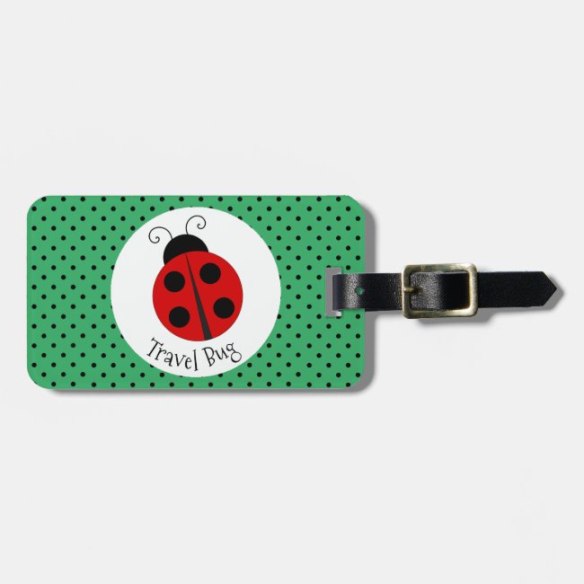 Ladybug with Polka Dots Design Luggage Tag