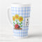 Ladybug with Sunflowers Blue Gingham Monogram