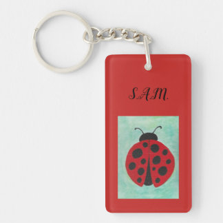 Ladybug with Words Keychain