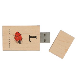 Ladybug  wood flash drive