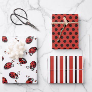 Ladybug Wrapping Paper Set of 3