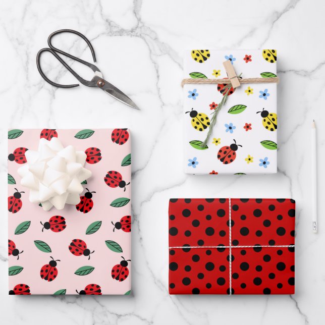 Ladybug Wrapping Paper Sheets (Front)