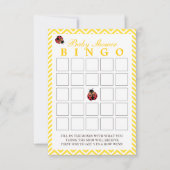 Ladybug Yellow Chevron Baby Shower Bingo Cards (Front)