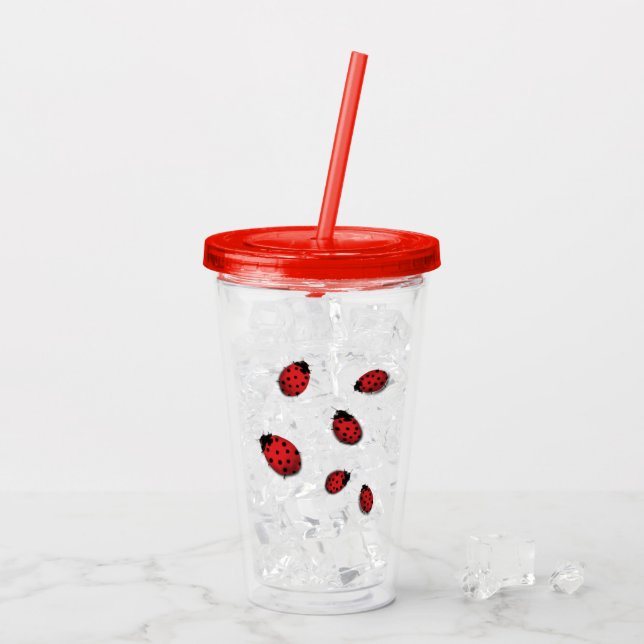 Ladybugs Acrylic Tumbler (Back Ice)