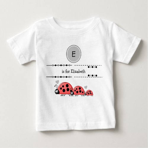 Ladybugs add name black and grey baby T_Shirt