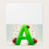 Ladybugs Alphabet A Kids Learning Card (Outside Unfolded)