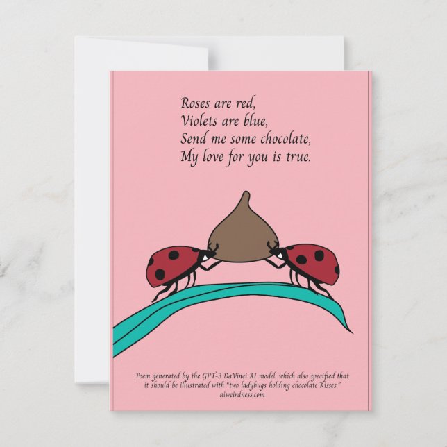 Ladybugs and chocolate AI-generated card (Front)