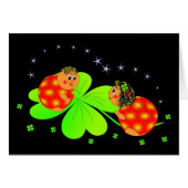 ladybugs and clovers greeting card (Front Horizontal)