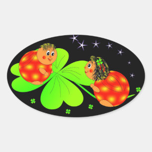 ladybugs and clovers stickers