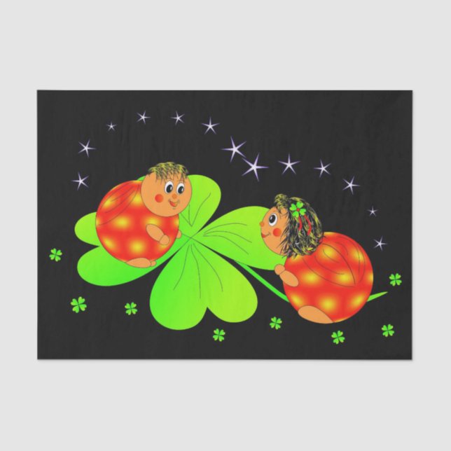 ladybugs and clovers tissue paper (Front)
