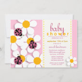 Ladybugs and Daisies Baby Shower Invitations (Front)