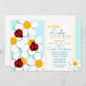 Ladybugs and Daisies Baby Shower Invitations (Front/Back)