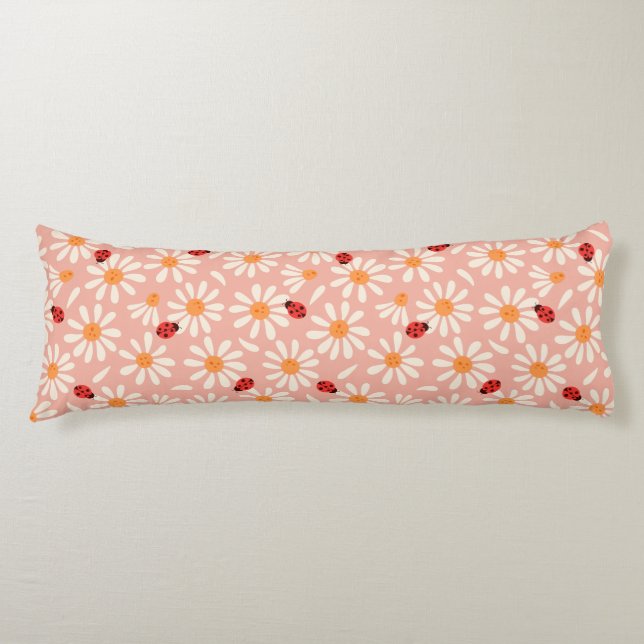 Ladybugs and Daisies Body Pillow (Front)