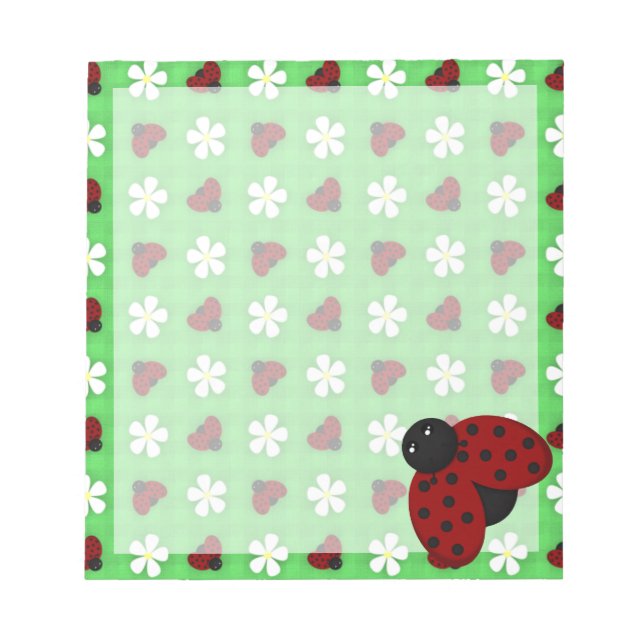 Ladybugs and Daisies Notepad (Front)
