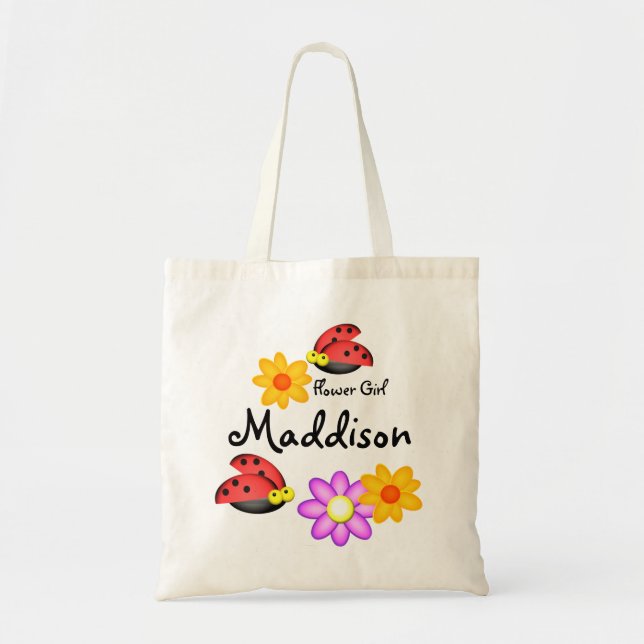Ladybugs and Flower Girls Tote Bag (Front)