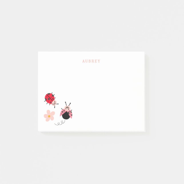Ladybugs and Flower Post-it Notes (Front)