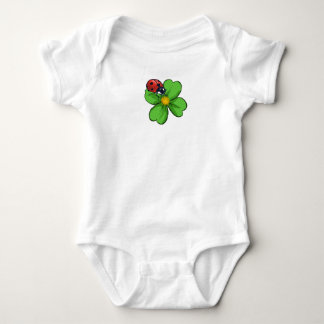 Ladybugs and Green Leaves Nature Illustration Past Baby Bodysuit
