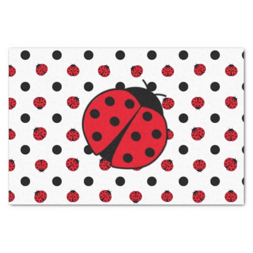 Ladybugs  and polka dots   tissue paper